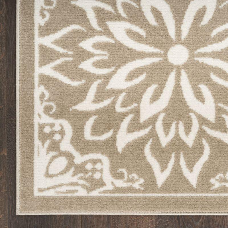 Nourison Jubilant Floral Transitional Indoor Rug Taupe 7'10"x9'10"
