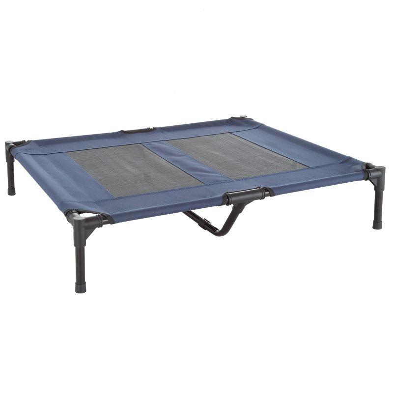 Pet Adobe Portable Raised Cot Style Pet Bed - Navy Blue