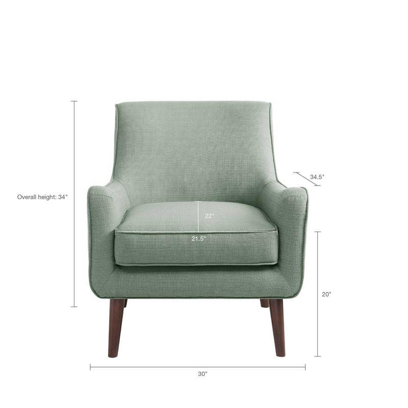 Liam Seafoam Mid-Century Accent Chair with Espresso Wooden Legs