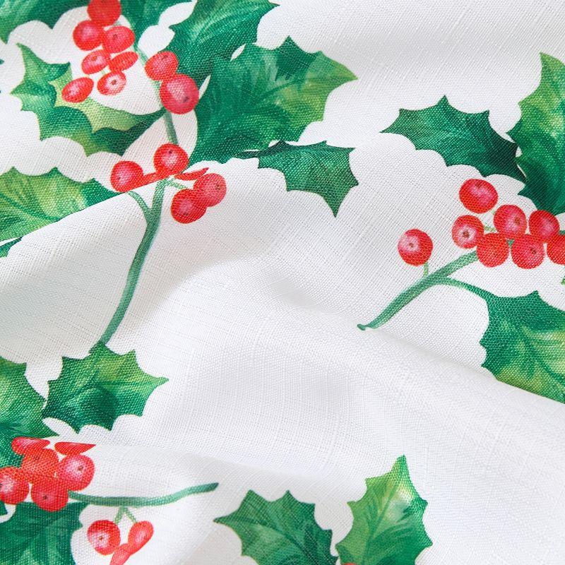 Vintage Holly Scallop Border Tablecloth - Multicolor - 60x84 Oval - Elrene Home Fashions