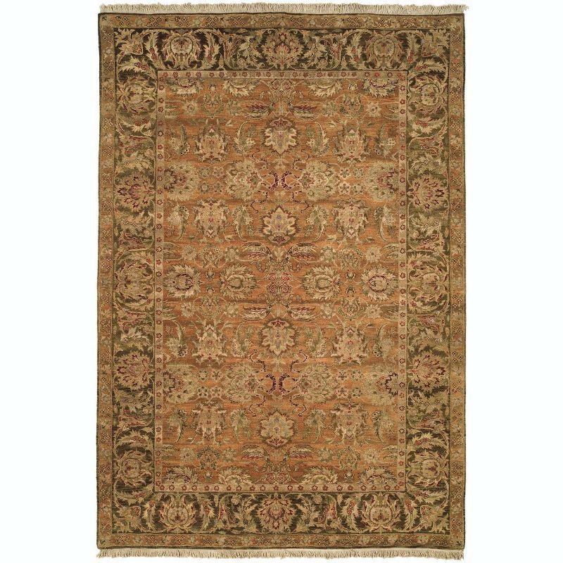 Heirloom Gold & Green Wool 6' x 9' Hand-Knotted Rug