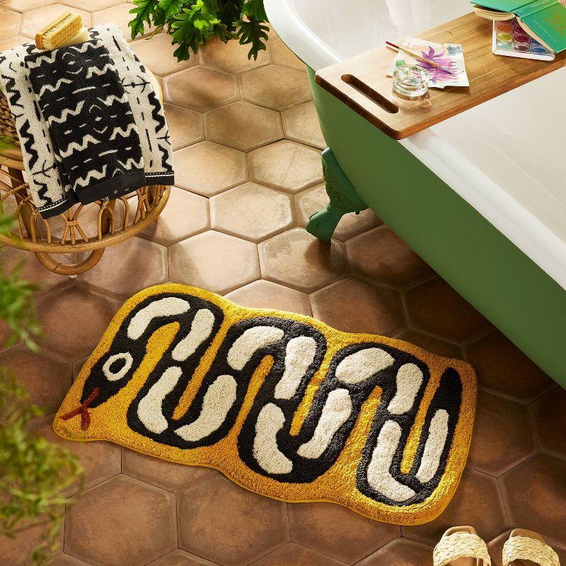 18"x30" Novelty Bath Rug Snake - Opalhouse™ designed with Jungalow™: Cotton, Tufted, Machine Washable, Medium Pile