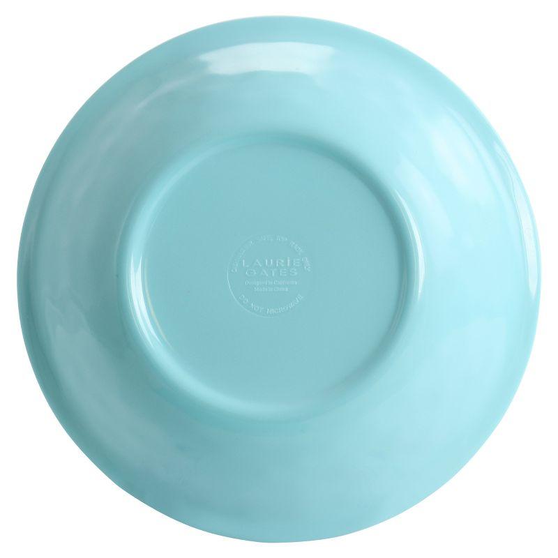 Laurie Gates Mauna 12 Piece Round Melamine Dinneware Set in Tiffany Blue