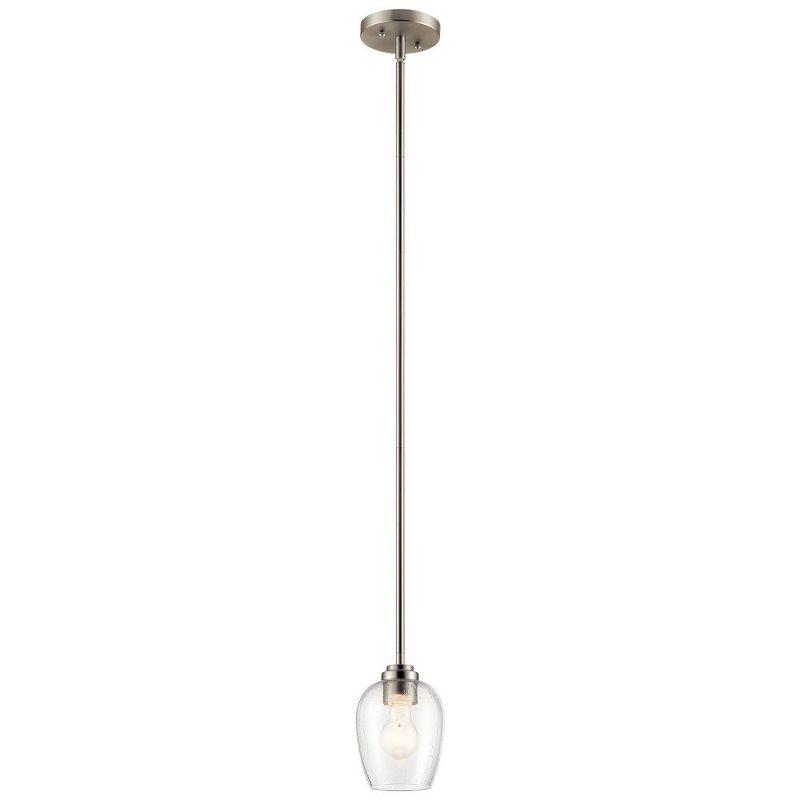 Valserrano Brushed Nickel Mini Pendant with Seeded Glass Shade