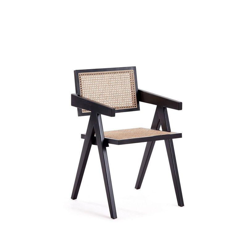 Hamlet Black and Natural Cane A-Frame Armchair