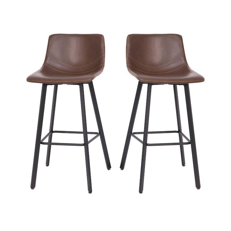 Taylor & Logan Brandy Upholstered Counter Stool with Metal Frame (Set of 2)