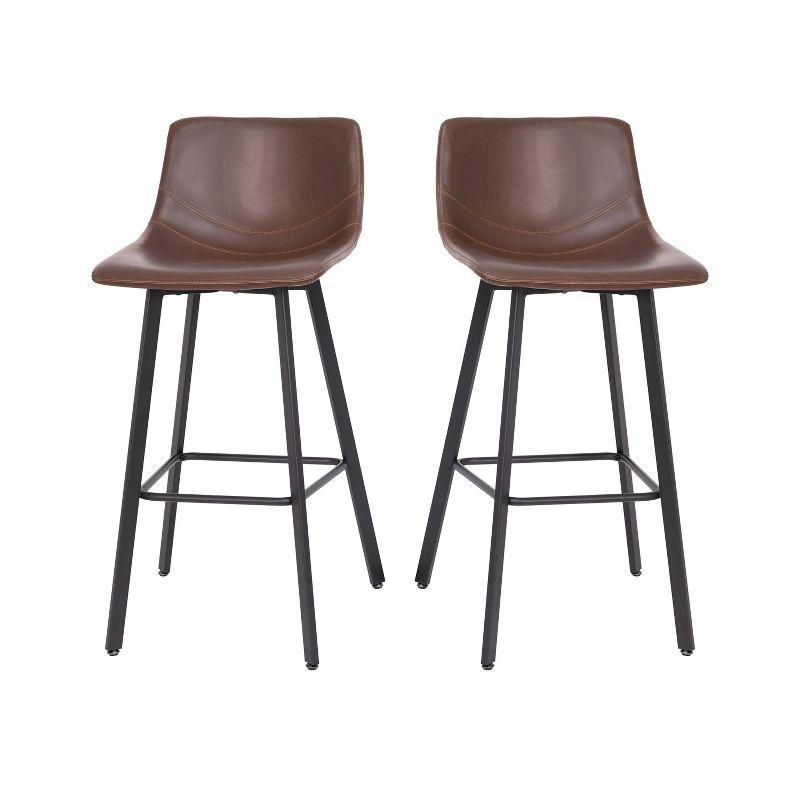 Brandy Upholstered Counter Stool with Metal Frame (Set of 2)