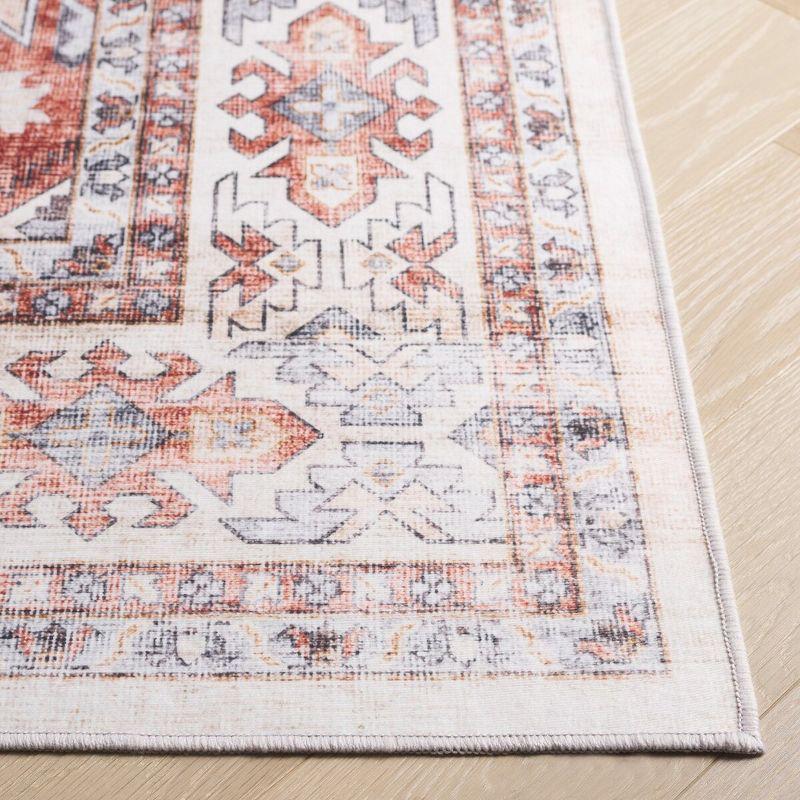 Arizona ARZ512 Power Loomed Machine Washable Area Rug - Rust/Light Blue - 5'x8' - Safavieh.
