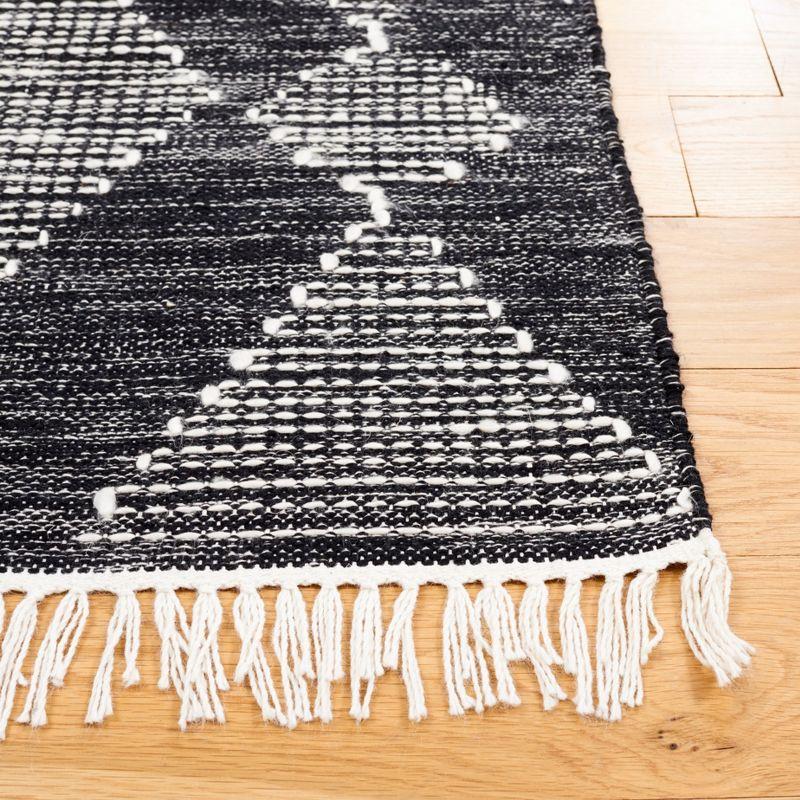 Bohemian Nomad Black and Ivory 8' x 10' Handwoven Area Rug