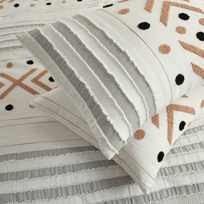 Nanshing 7pc Olga Geometric Comforter Set Light Taupe