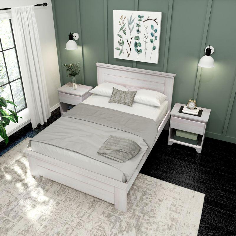 Plank+Beam Farmhouse Full Size Bed Frame with Headboard, Solid Wood Platform Bed