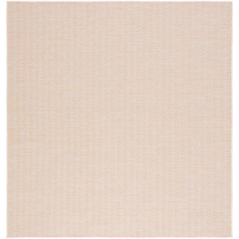 Hampton HTN230 Indoor/Outdoor Machine Made Area Rug - 6'5"x6'5" - Yellow - Safavieh