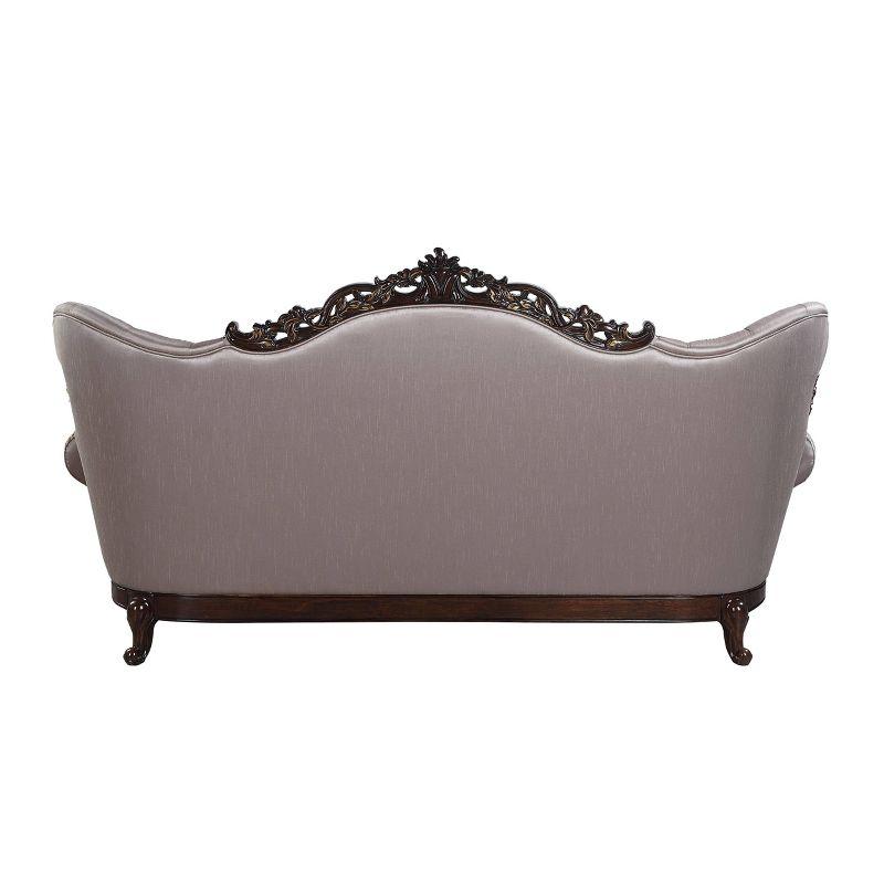Acme Furniture 92" Benbek Sofa Fabric and Antique Oak Finish: Leather Upholstery, Wood Frame, Includes Accent Pillow