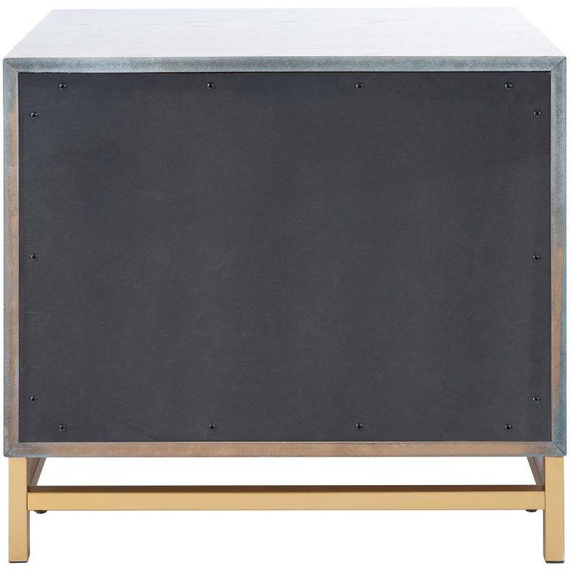 Fenno 2 Drawer Nightstand - NST6401 - White Washed/Brass - Safavieh