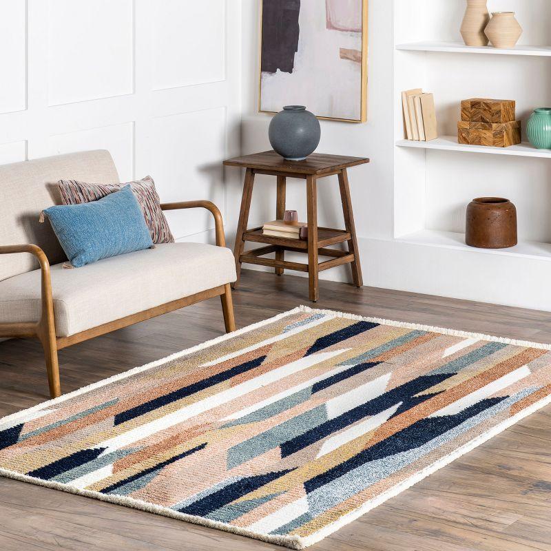 Nuloom Inga Modern Abstract Fringe Indoor Area Rug