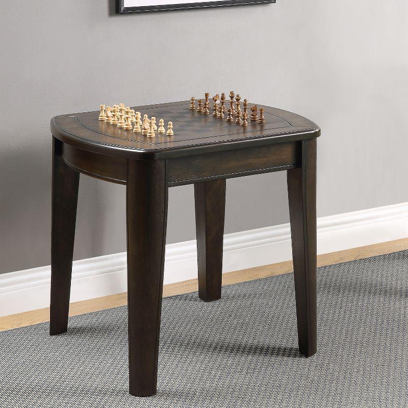 Diletta Dark Walnut Wood Square Game End Table