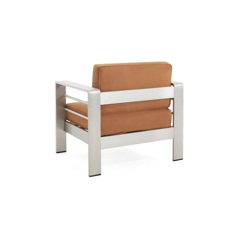 Christopher Knight Home 2pc Cape Coral Outdoor Club Chair with Cushion Silver/Orange
