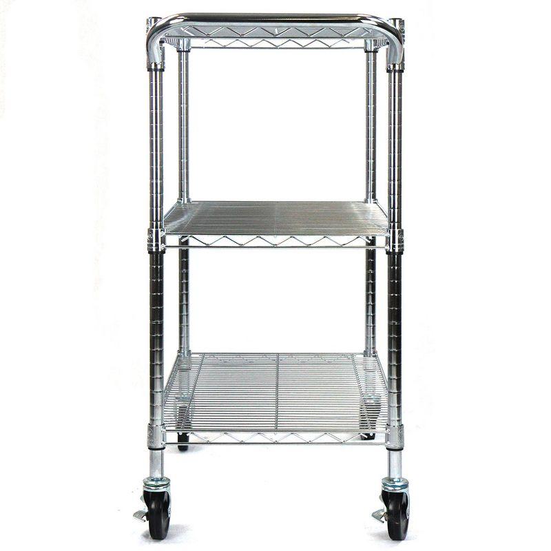 Oceanstar Chrome 3-Tier Adjustable Heavy-Duty Utility Cart