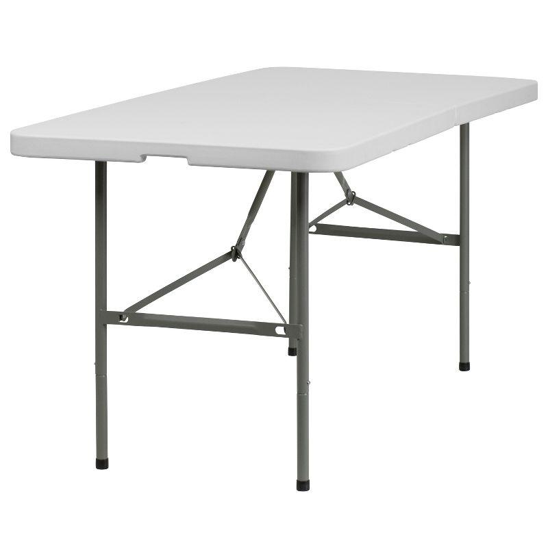 Flash Furniture Noah 30"W x 60"L Bi-Fold Granite White Plastic Folding Table - Banquet Table & Reviews | Wayfair