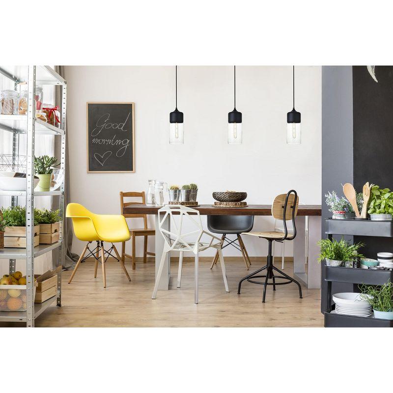 Elegant Lighting Ashwell 1 Light Black Pendant With Clear Glass