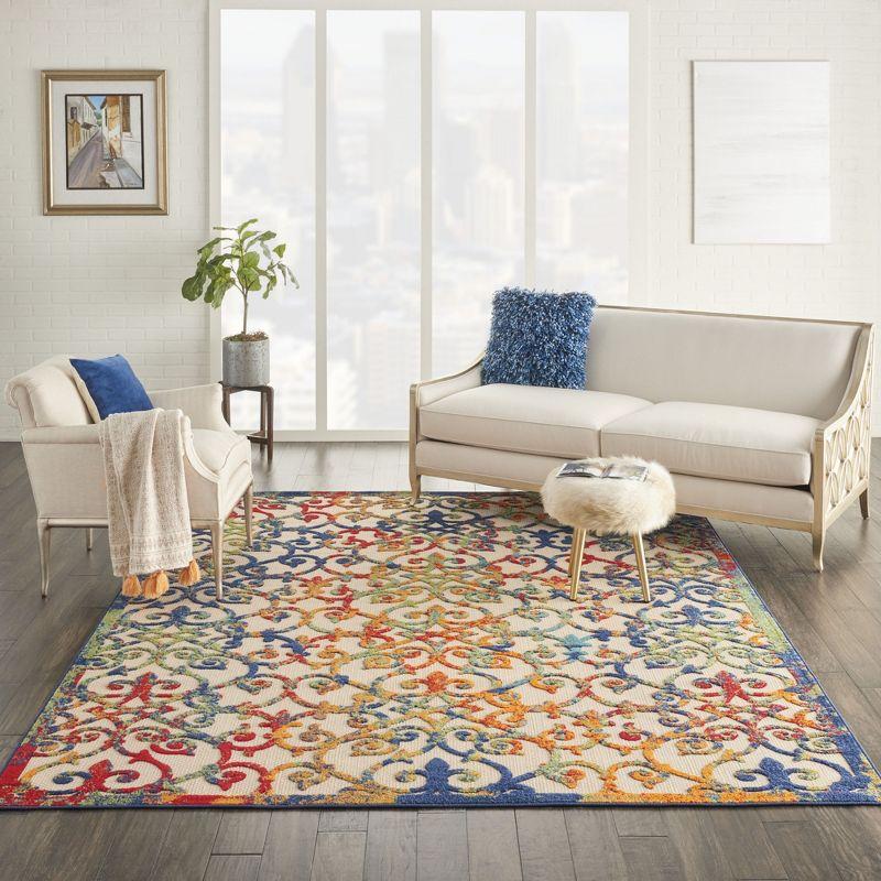 Nourison Aloha Contemporary Scroll Outdoor Rug