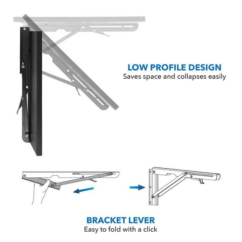 Mount-It! Heavy Duty Drop Down Table, Wall Mounted Drop Leaf Tables, Collapsible, Folding Workbench for Home Office, Laundry Room, Garage, Basement