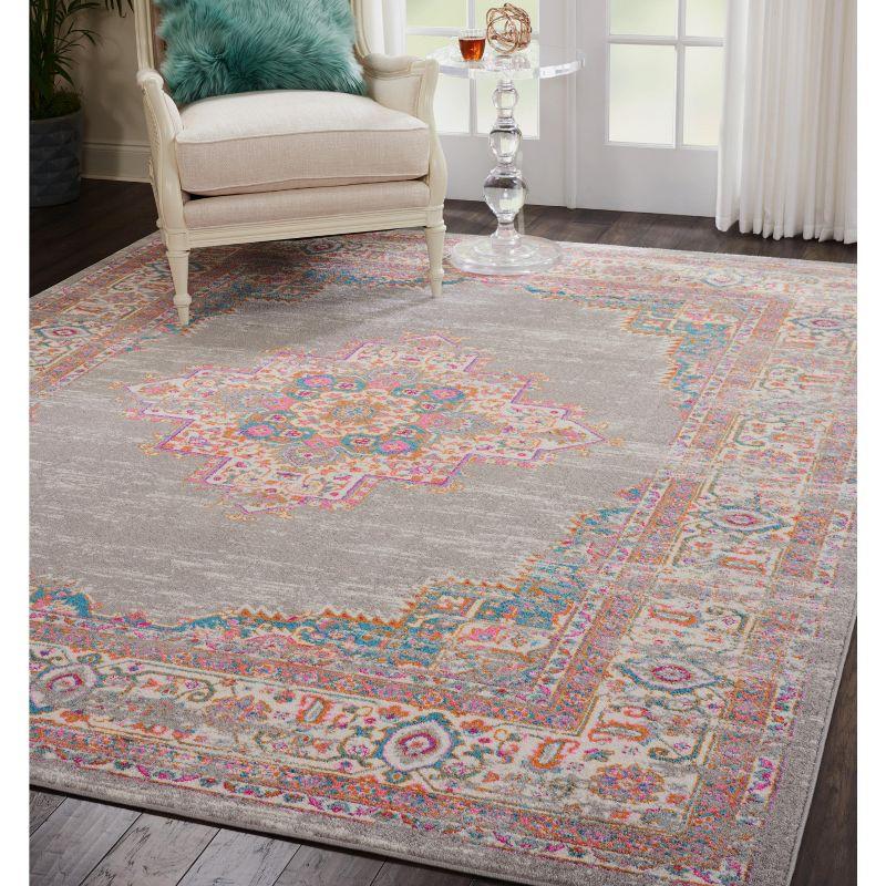 Bohemian Bliss Blue Geometric 9' x 12' Easy-Care Area Rug