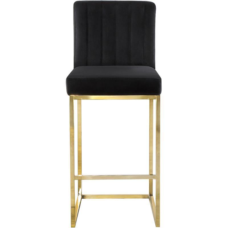 Meridian Furniture Giselle 26"H Velvet Counter Stool in Black