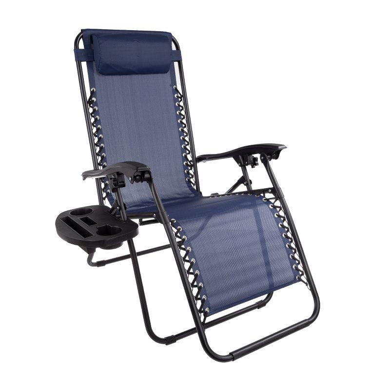 Hastings Home Zero-Gravity Recliner Chairs, Navy Blue, Set of 2