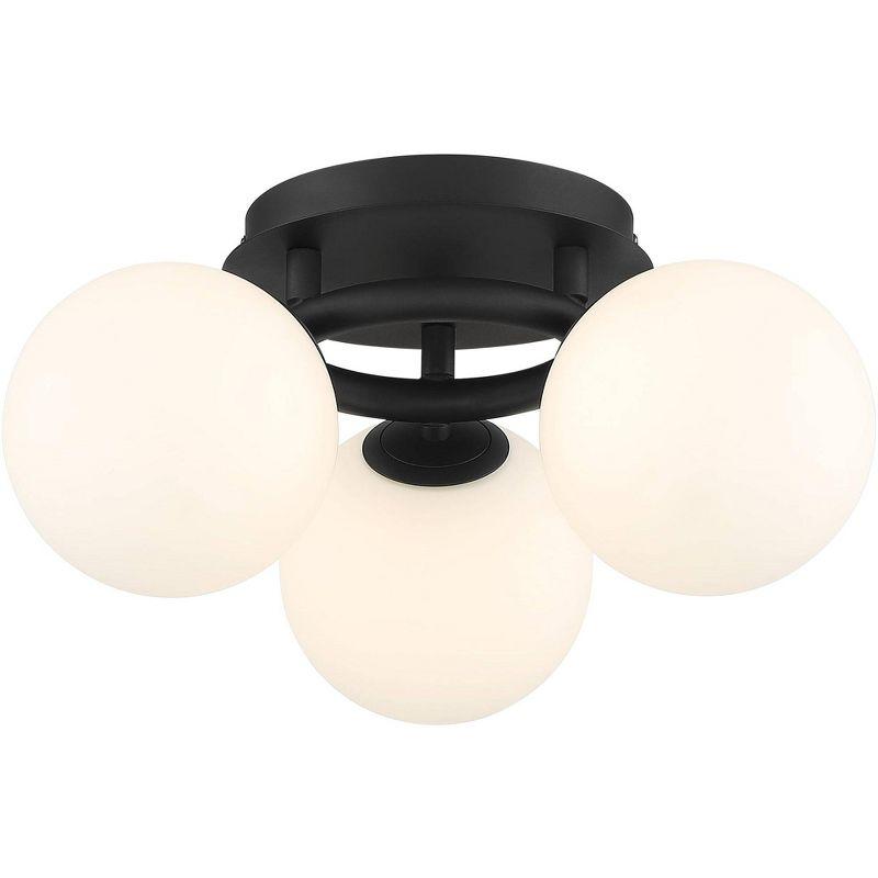 Black Glass 3-Light LED Globe Ceiling Fixture