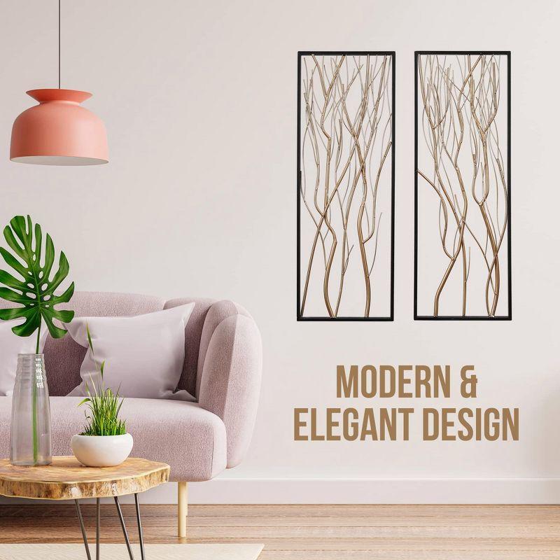 Gold Metal Branch Wall Decor Set