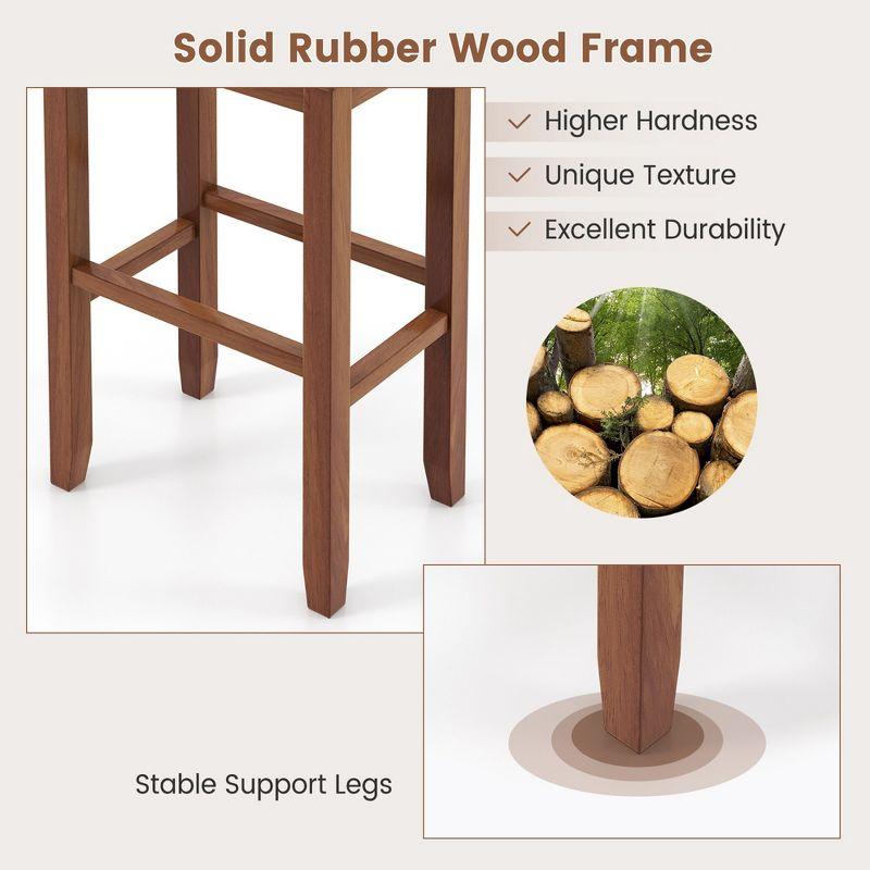 Winston Porter Upholstered Counter Stool with Solid Wood Frame (Set of 2)