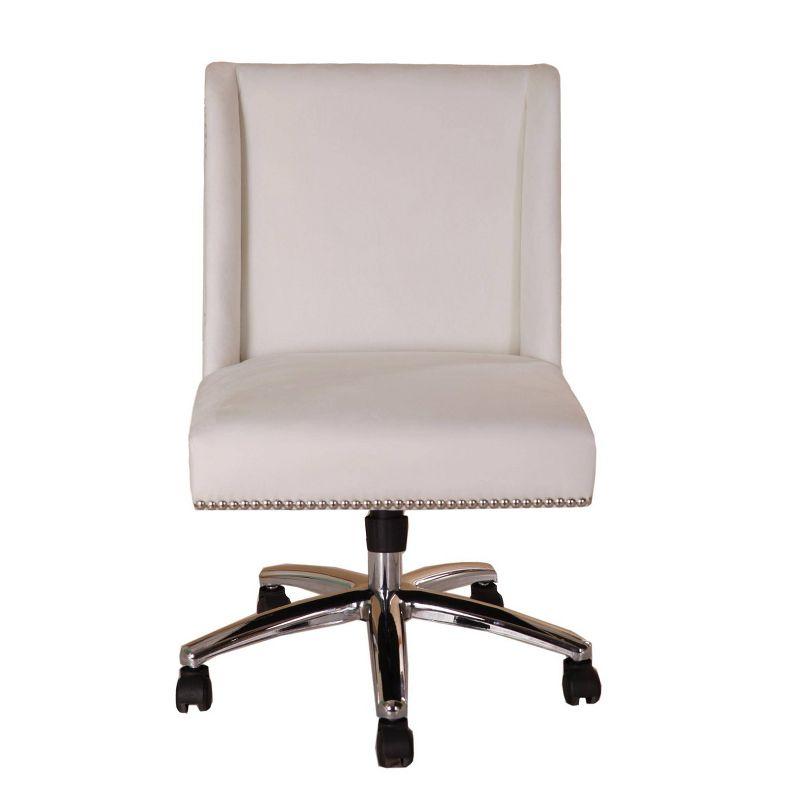 Decorative Task Chair White - Boss: Chrome Base, Swivel, Adjustable Height, Metal Frame, Casters