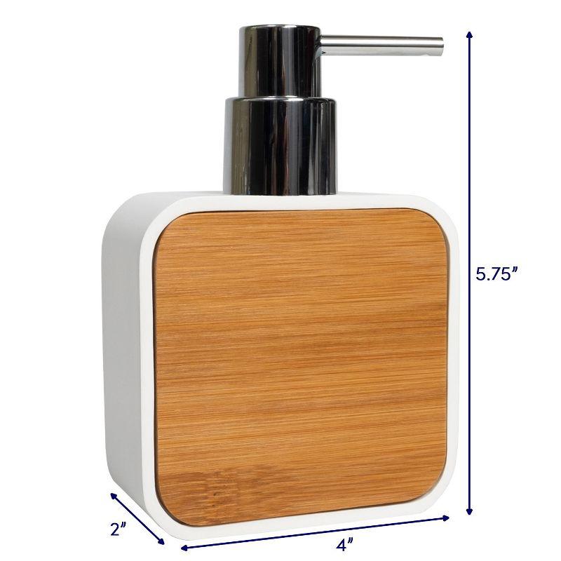 Ritz White Resin and Bamboo Lotion Pump/Soap Dispenser