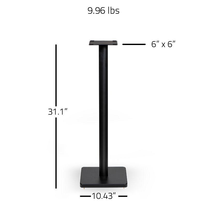 Matte Black Adjustable Floor Speaker Stands with Cable Management