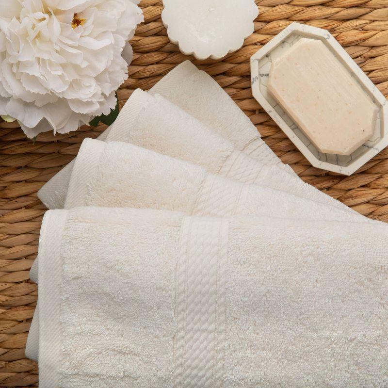 Luxury Cotton Heavyweight Ultra-Plush Hand Towel Set of 4, Cream - Blue Nile Mills