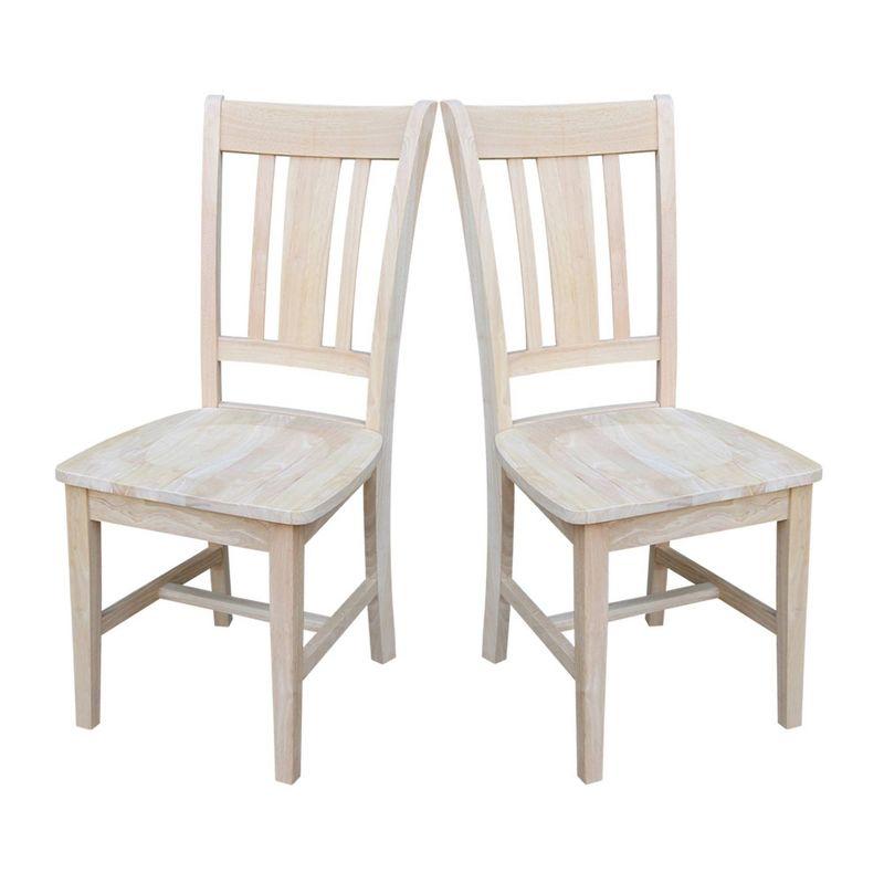 Set of 2 San Remo Splatback Chairs Wood - International Concepts: Solid Parawood, Unupholstered