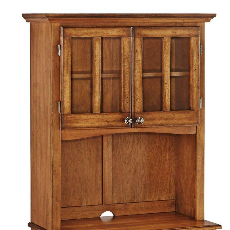 Small Buffet of Buffets Server with Hutch and Oak Top Oak - Homestyles: Traditional Storage, Glass Doors, Adjustable Shelves