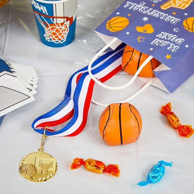 Juvale 12 Pack Basketball Medals for All Ages, Gold Metal Team Awards Trophy, Sports Party Favors, 2 in