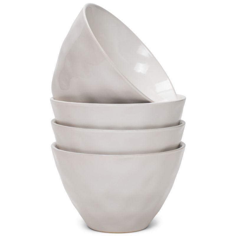 Elanze Designs White Ceramic 5.5 Inch Round Serving Bowls Set of 4