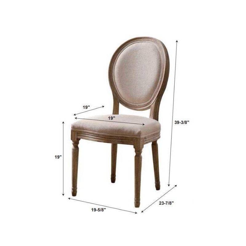 Set of 2 Manchester Upholstered Oval Back Chairs Natural - Linon