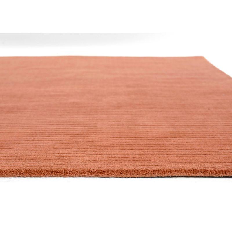 Momeni 2'x4' Asher Solid Handloomed Area Rug Rust: Wool, Medium Pile, Handmade, Indoor, Accent Rug, Cotton Backing