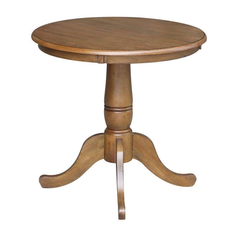 Farmhouse 33" Round Wood Extendable Counter-Height Table