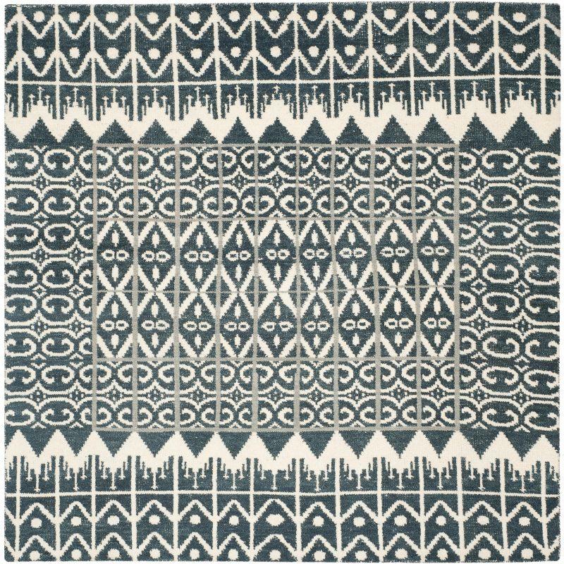 Kenya KNY606 Hand Knotted Area Rug - Charcoal - 7'x7' - Safavieh