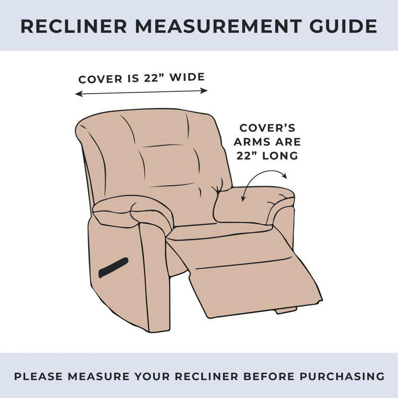 Great Bay Home Floral Patchwork Reversible Furniture Protector  (Recliner, Taupe / Blue)