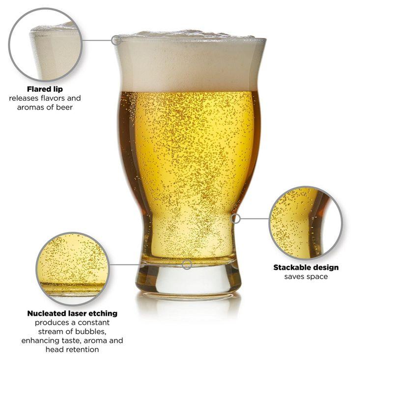 Craft Brews Libbey Nucleated 16 oz. Pint Beer Glasses