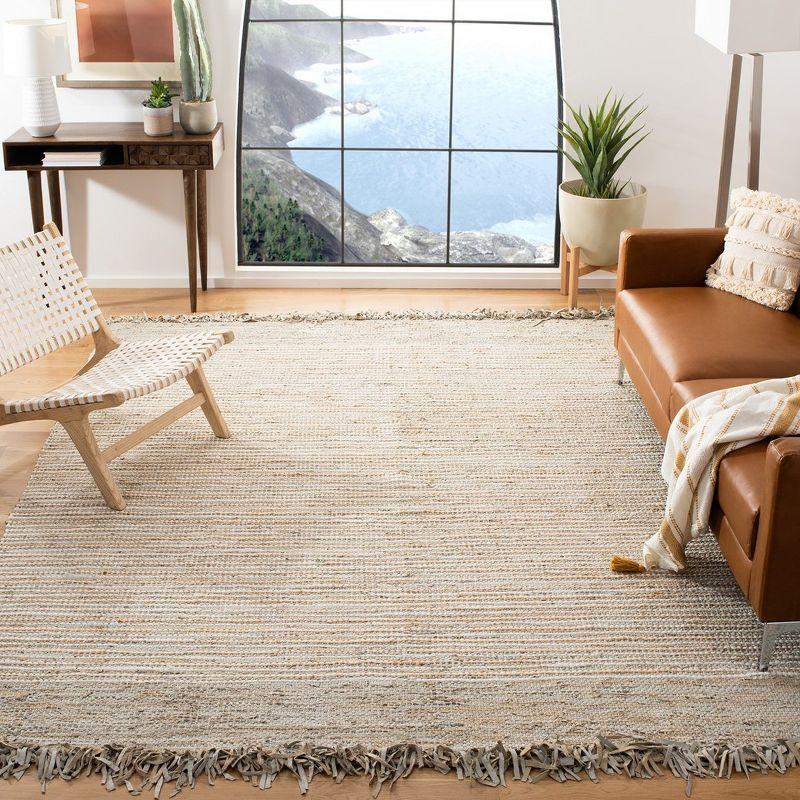 Vintage Leather VTL373 Hand Woven Indoor Area Rug - Beige/Multi - 8'x10' - Safavieh.