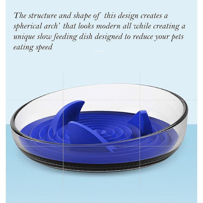 Pet Life 'Cirlicue' Shark Fin Shaped Modern Slow Feeding Pet Bowl