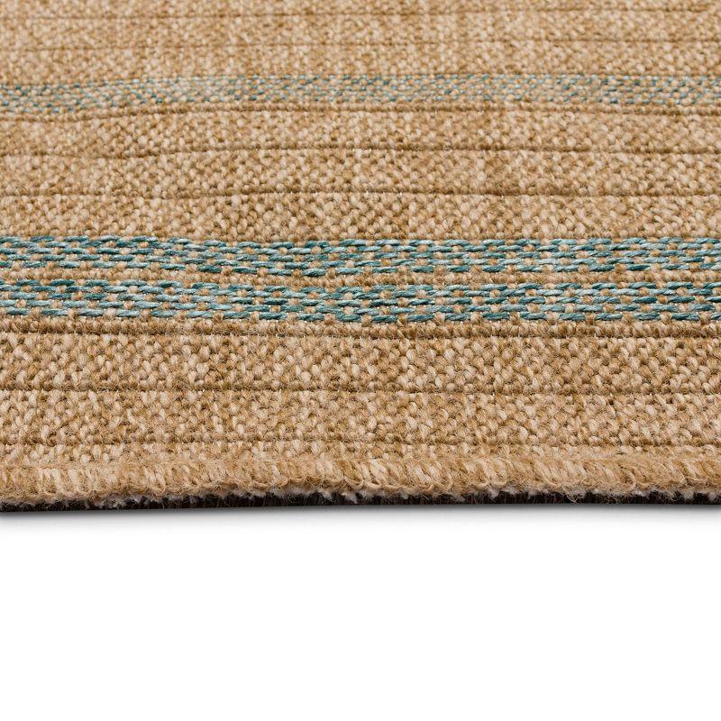 Aruba Aqua Geometric Flatwoven Round Synthetic Rug 7'10"