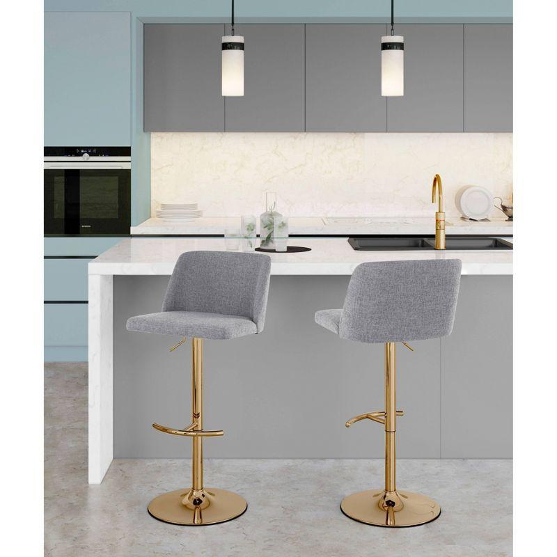 LumiSource Set of 2 Toriano Adjustable Swivel Barstools